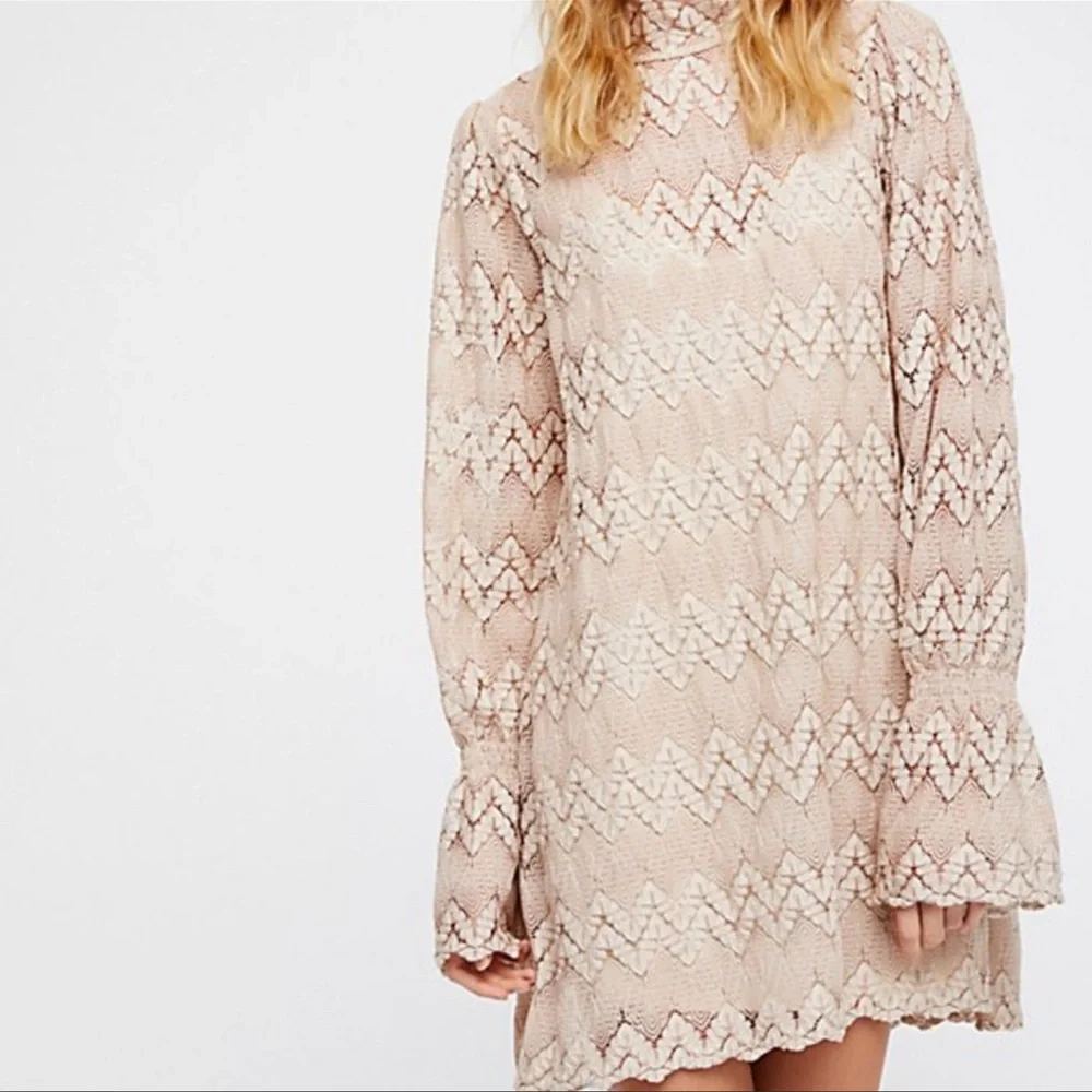 Free People Simone Lace Dress Size Small In Neutral Cream Tan - Picture 3 of 12